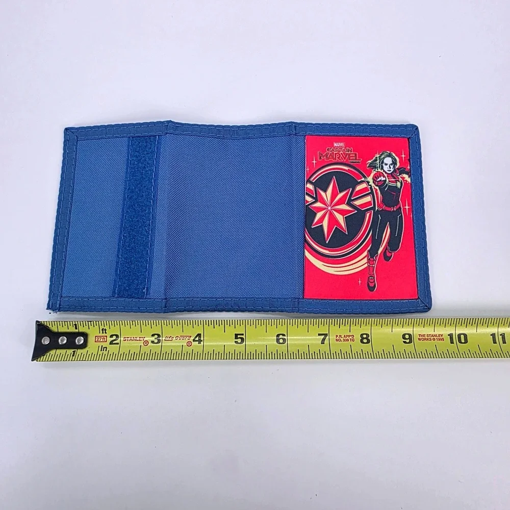 Marvel Captain Marvel‎ Blue Nylon Trifold Wallet Carol Danvers Graphic MCU